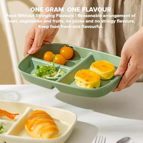 Image of Unbreakable & Reusable & Eco Friendly Dinner Dishes for Sushi, Side Dish, Fruit, Appetizer, Cake, Ice Cream Dishwasher & Microwave Safe Lightweight Dinnerware Sets (Nordic Green, Pack of 6)