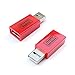 PortaPow USB Data Blocker - Protect Against Juice Jacking (Red, 2)