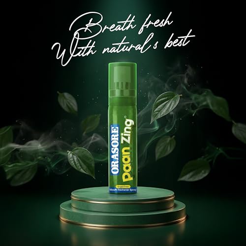 Image of PaanZing Instant Mouth Freshener Spray by Orasore | Paan, Aloe Vera, Pudina, Peppermint, Cinnamon, Clove & Elaichi | Anti-Bacterial & Long Lasting, Germ-free Blend (Pack of 2)