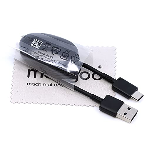 Cavo di ricarica originale Samsung EP-DR140ABE per Galaxy A02s A11 A12s A22 A22 5G A52 A52 A52 5G M12 M22 M52 5G Xcover 5 0.8 m cavo dati 15 W nero con panno per la pulizia