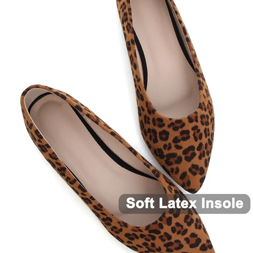 Image of Dear Time Women's Pointed Toe Ballet Flats Simple Casual Office Work Flats Slip-on Comfortable Shoes