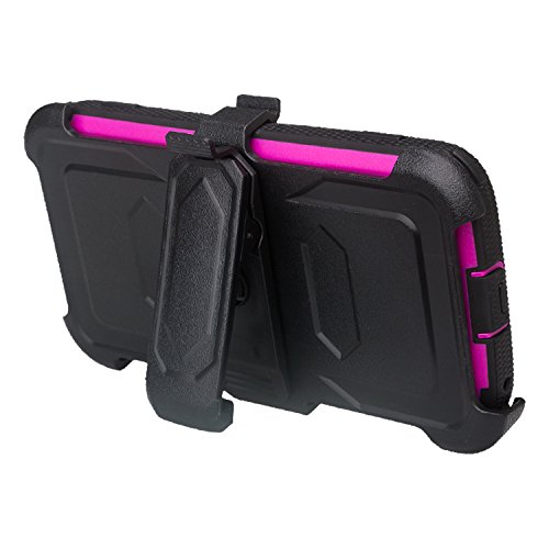 Galaxy Wireless] Compatible For Zte Zmax Grand, Zte Champ, Zte Avid 916, Zte Grand X3 Case,Zte Warp 7 Heavy Duty Belt Clip Holster [Built In Screen Protector] Full Body Coverage Protection - Purple #TOP5
