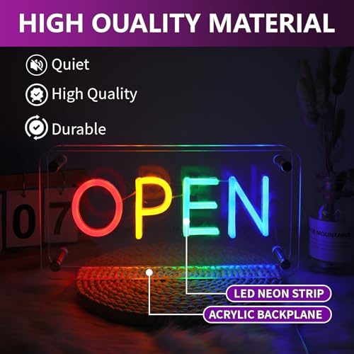 Image of ENUOLI Open Neon Sign Lightbox Open Sign Neon Lights Sign for Bedroom Dimmable Neon LED Sign Neon Wall Light for Bar Restaurant Hotel Shop Club Decor