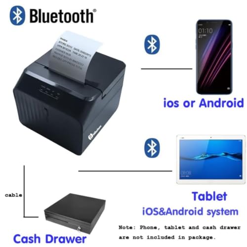Image of P58D 58mm (2 Inch) USB + Bluetooth Android POS Receipt Bill Printer for Small Business, Restaurant Swiggy, Zomato KOT, Shopping Mall, Mini Market - (P58D)