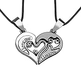 💕Einzigartiges Herzförmiges Design: Unsere paar-halsketten wurden speziell für paare und liebhaber entwickelt. Die perfekte herzform ist mit der figur 