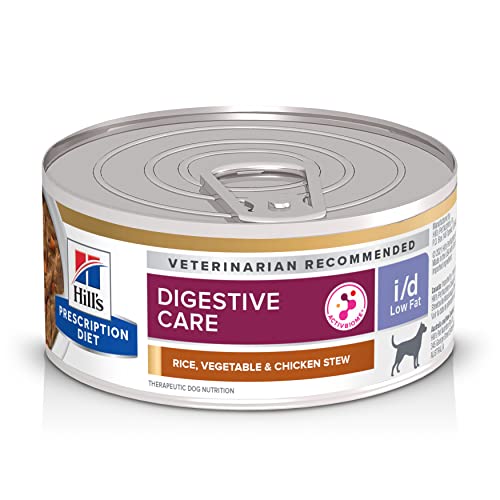 Hill's Prescription Diet i/d Low Fat Digestive Care Wet Dog Food, Rice, Vegetable, & Chicken Stew,...