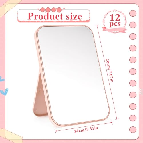 12 espejos de maquillaje fiesta spa rosa miniatura 2