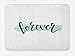 Produktbild FTTUTY Romantic Bath Mat, Forever Calligraphic Inscription on Pale Blue Modern Brush Stroke Artsy, Plush Bathroom Decor Mat with Non Slip Backing, Seafoam Black White 15.7X23.6 inch/40X60cm