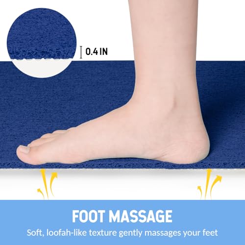 Hargiis Non-Slip Bathtub Mat, Anti Slip Shower Mat, Fast Drying Bathtub Mats, Foot Scrubber Mat, Anti Slip Mat for Tub, Floor, Bathroom, Kitchen, Home, Hotel (Navy Blue 40"×16")