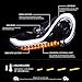 Autozensation Compatible with 2012-2017 Hyundai Veloster, Left + Right Pair Headlamps Assembly, Glossy Black Smoke LED Projector Headlights w/Sequential LED Signals