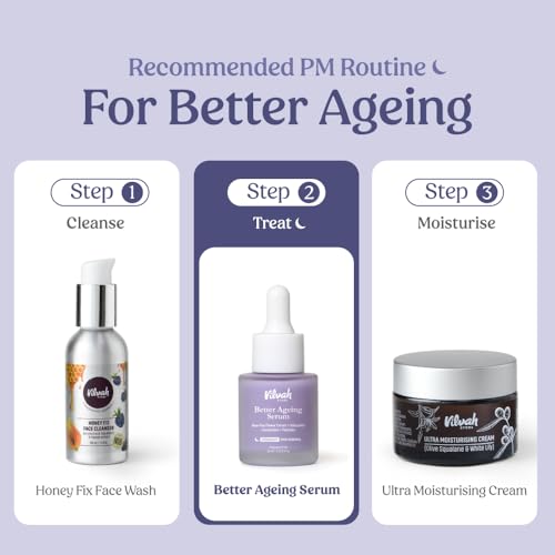 Image of Vilvah Better Ageing Combo | Bakuchiol Serum & Ultra Moisturising Cream | Visibly Firmer Skin & Wrinkle Reduction | Deep Hydration & Skin Barrier Repair | Beginner-Friendly & Pregnancy-Safe | For All Skin Types | Men & Women