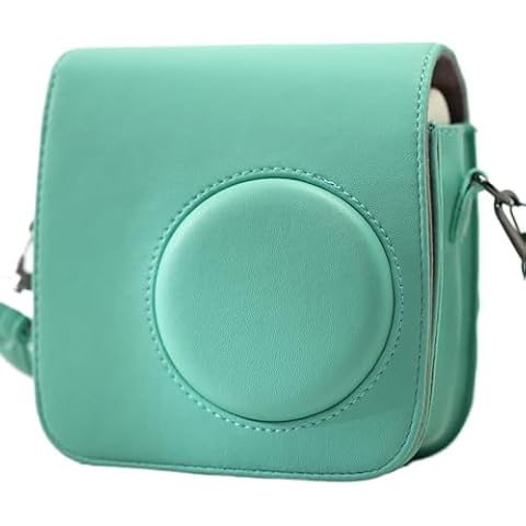 HelloHelio Mini 11 Case for Fujifilm Instax Mini 11 Instant Camera, Bag with Pocket and Removable Shoulder Strap - Mint Cover