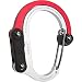 Non-Locking Carabiner Rotating Hook Clip - Strong Clips for Camping, Fishing, Hiking, Travel, Backpacking & Outdoor Adventure. Aluminum D Shape Hooks (RED)