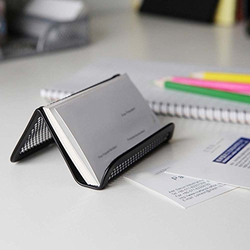 Partstock 2-Pack Business Card Holder,Metal Mesh Desk Office Business Card Stand Organizer - Holder 50 Name Card, Business Card Display Phone Holder #TOP5