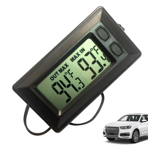 Thermomètre de température, thermomètre de voiture, portable ABS Mini LCD numérique intérieur extérieur numérique pour voiture à domicile