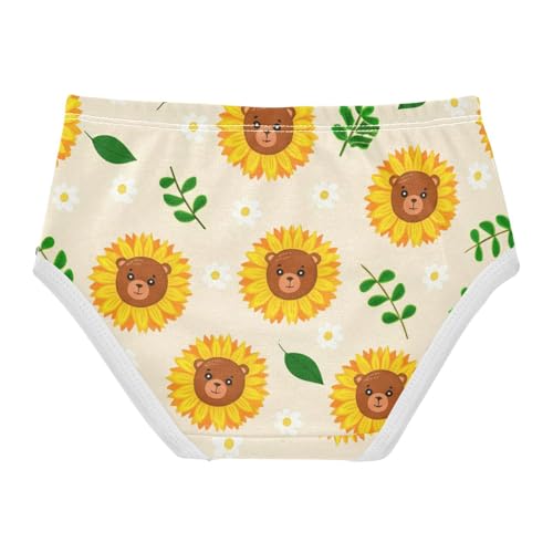 Cotton Girls Underwear Toddler Cute Cartoon Teddy Bear Sunflower Panties for Girl Durable Kids Briefs Undies 2t2