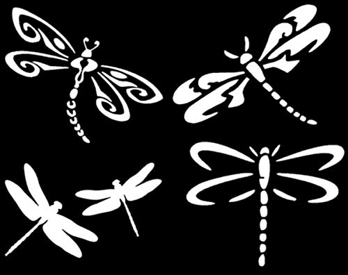 Image of Dragonfly Decals 4 Pack (White, Small ~3.5 inch)