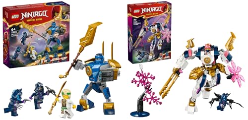 LEGO Ninjago Le Robot Élémentaire de la Technologie de Sora Jouet de Construction pour Enfants & Ninjago Pack de Combat : Le Robot de Jay Jouet de Ninja pour Enfants avec Figurines