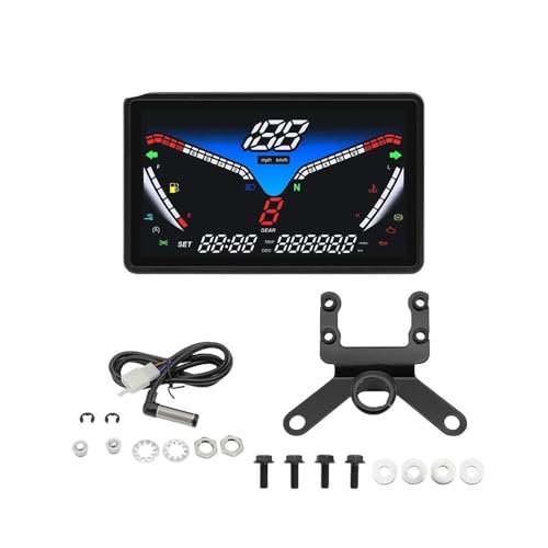 AZSUL Drehzahlmesser Motorrad Bildschirm Instrument Otorcycle Dashboard Moto Tacho Temperatur Kilometerzähler Mit Sensor Halterung