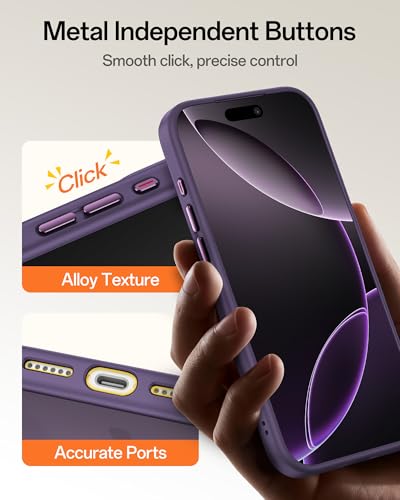Image of UNBREAKcable Magnetic for iPhone 16 Pro Max Case 6.9-Inch, Compatible with MagSafe, Full Camera Protection, Built-in Magnetic Ring, Drop Protection Shockproof Slim Phone Cover - Dark Purple