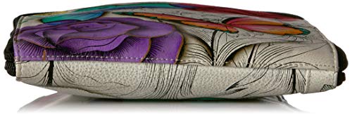 Anna by Anuschka Women's Genuine Leather Tall Zip-Around Cross Body| Hand Painted Original Artwork | Floral Paradise4