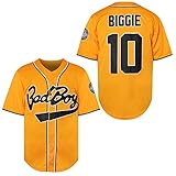 10 Biggie Smalls Movie Baseball Jersey Bad Boy Shirt 90s Hip Hop Fashion Clothing for Men Women Stitched S-3XL (10 Yellow,Medium)