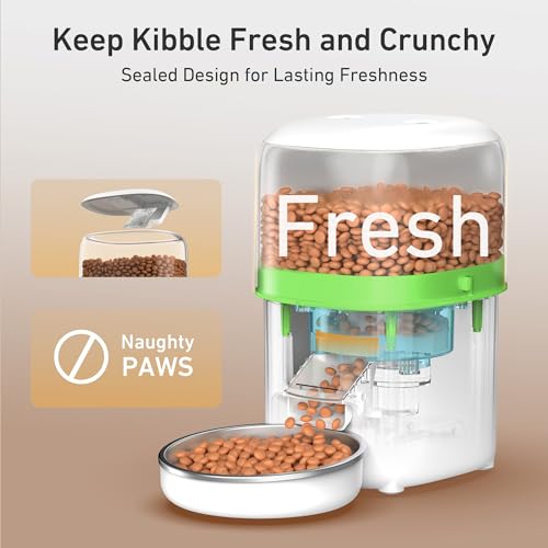 Image of Automatic Cat Feeder - 2L Cat Food Dispenser, Timed Auto Pet Feeder with 180-day Battery Life, 1-6 Meals Per Day, 1-16 Portion, Desiccant Bag Keeps Dry Food Fresh, Also for Small Dogs