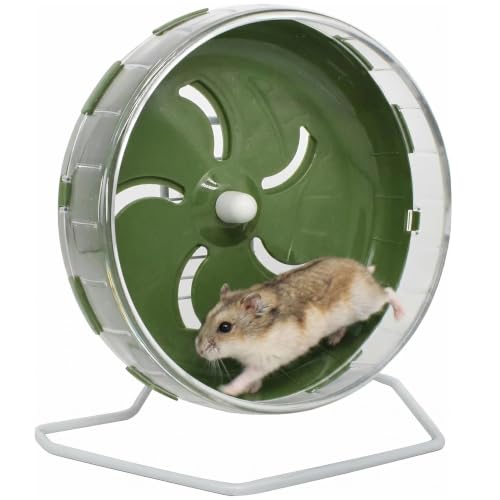 GKYZBB Hamster Wheel, 8.5 inch Silent Hamster Exercise Running Wheel with Stand,Pet Small Animals Exercise Running Toys,Adjustable Quiet Spinner for Guinea Pigs, Sugar Gliders, Gerbils (Green, 8.5in)