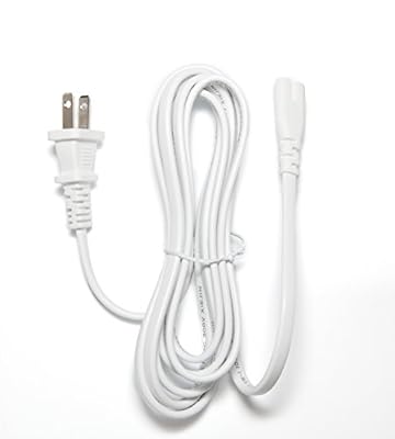 OMNIHIL [UL Listed] White 8 Feet Long AC Power Cord Compatible with Samsung Smart TV 2 Prong Version F (P/N: 3903-001117 3903-001295)