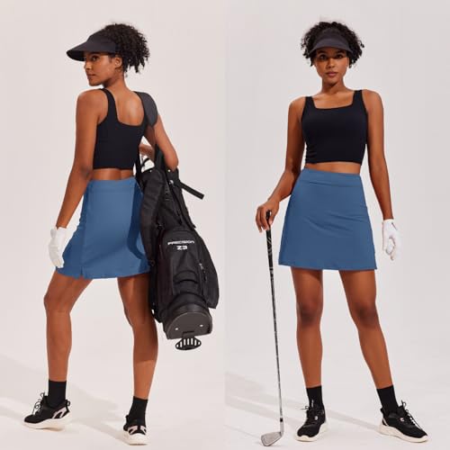 Image of Ekouaer 16 inch Golf Skorts for Woman with Inner Pockets Silicone Grippers Tennis Skirt Quick Dry Athletic Pickleball Skort