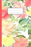  Notizbuch: Blumen Aquarell Notizbuch  6x9 Zoll DIN A5  120 Seiten liniert  Frühlingsblumen Notizheft  Blumenmuster Tagebuch  Wildblume Schreibheft.