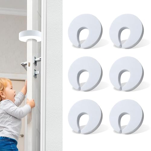 6 Pcs Premium Door Pinch Guard Door Finger Pinch Guard for Kids Room Foam Door Stopper for Single Area Use Child Safety Finger Protection Reusable & Wall-Friendly White/Black