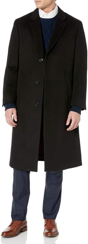 Adam Baker Men's Single Breasted Luxury Wool Full Length Topcoat - Available in Colors