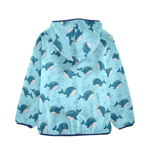 CHIFIGNO Cartoon Whales Blue Toddler Boy Winter Jacket Thick Fall Jacket for Boy 3T2