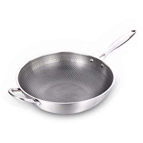 Wok de acero inoxidable con mango desmontable y antidezlizante miniatura 3