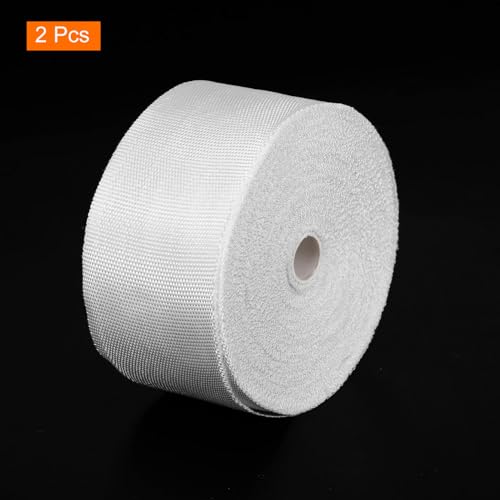 Image of MECCANIXITY 2pcs Fiberglass Cloth Tape 30m(33 Yard) x50mmx0.3mm E Glass Fiber Fiberglass Mesh Glass Fiber Mesh Woven Fiberglass Fabrics Insulation Tape for Reinforcement Repair