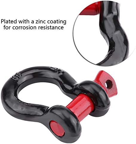 BOROCO Lifting Bow D Shackle Mount Heavy Duty, Heavy Duty Galvanized Shackles D Ring for Vehicle Recovery Towing 2 Sizes(2T)