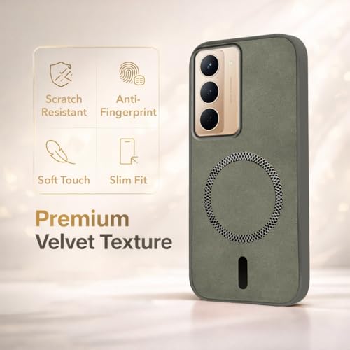 Image of Jkobi Leather Finish Back Cover Case for Realme P3x (MagSafe Compatible Wireless Charging | Soft Touch | Camera Bump Protection)