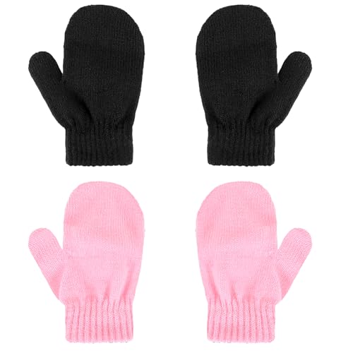 WLLHYF 2 Paar Kinder Fäustlinge Winter Warm Elastisch Keine Kratzer Weiche...