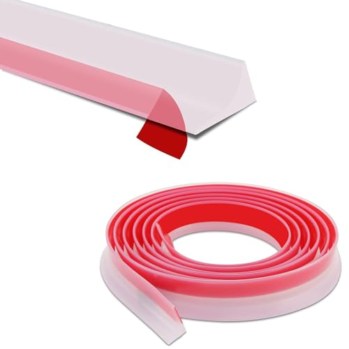 Image of Shower Threshold Water Dam,Walk in Shower Water Guard, Shower Dam Water Barrier Bathroom Sink Splash for Dry And Wet Separation Caulk Seal Strip Edge Trim (98Inch, Transparent)