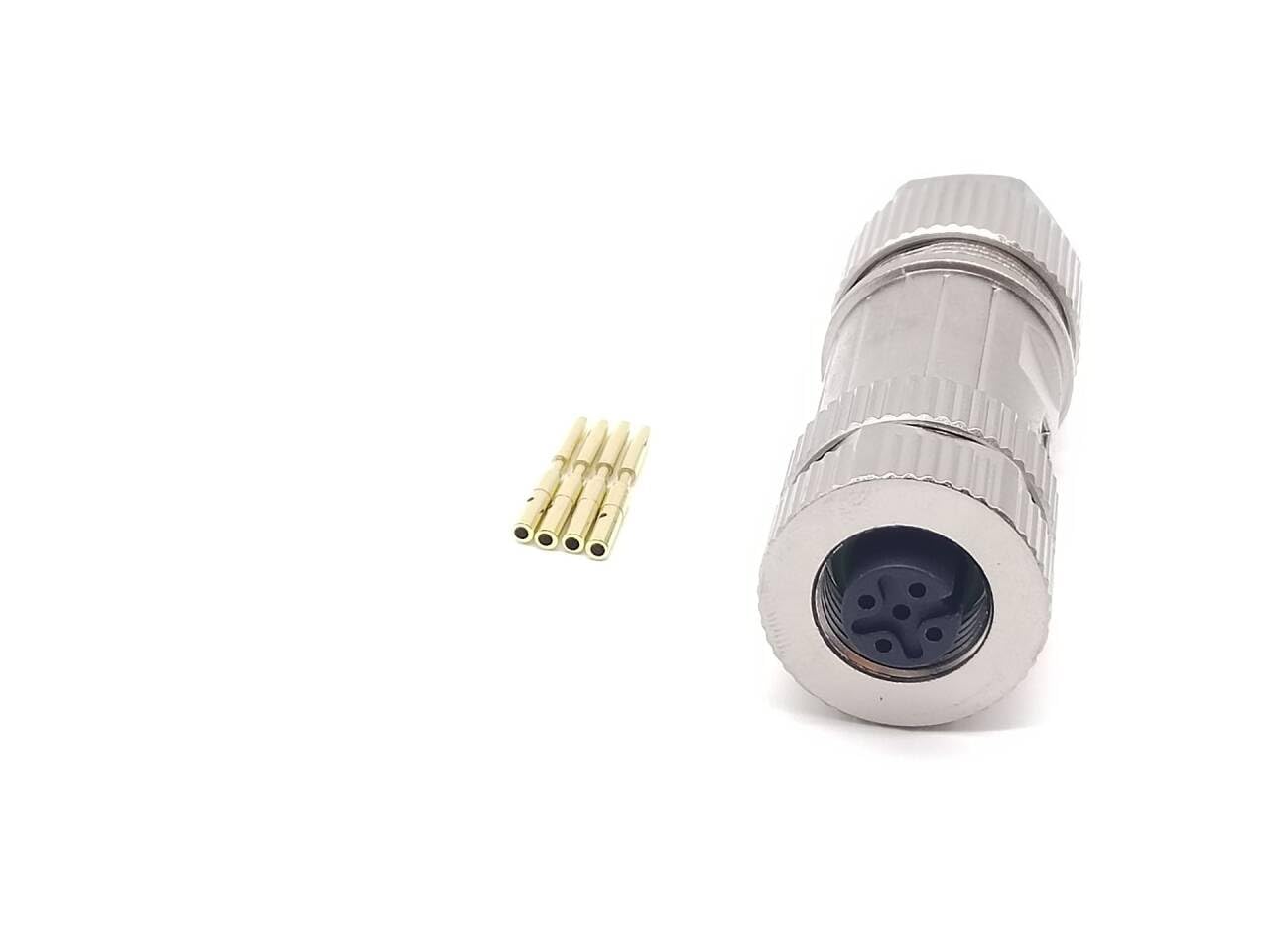 Elecbee Profibus M12 Field Wireable Connector Assembly Cable Plug Straight with Shiled (5 Pin Female A-Code)