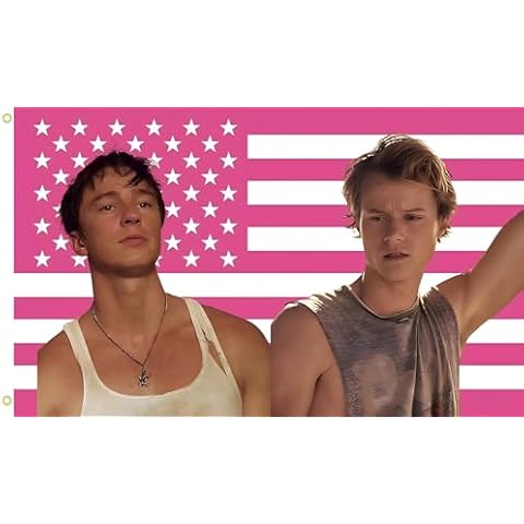 WENWELL JJ and Rafe USA Flag Tapestry - Funny Pink OuterBanks America Flag 3x5 Feet,Polyester Banner for College Dorm Room Bedroom Outdoor Parties Decor with Brass Grommets Cover