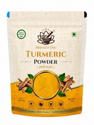 Image of SCM Natural & Desi Turmeric Powder, 100% Pure Haldi, Stone Ground, Sun Dried, High Aroma,250g