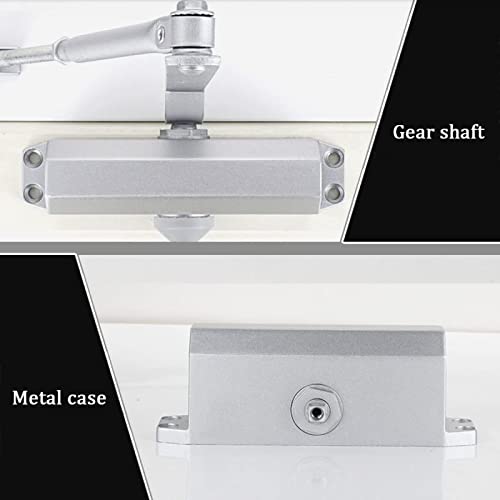 Cierrapuertas hidráulico automático de aluminio negro con control ajustable 6