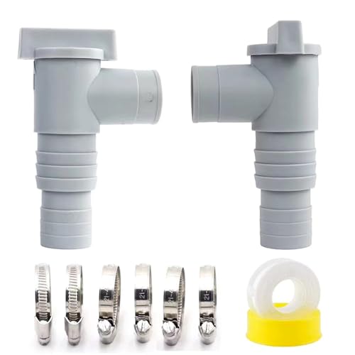 Mrracxy Grifo De Paso para Piscinas 32mm, Grifo De Cierre para Piscinas, Llave De Paso Piscina 32mm, Conexión De Manguera De 32mm 38mm, Juego De Conexión De Accesorios De Piscina