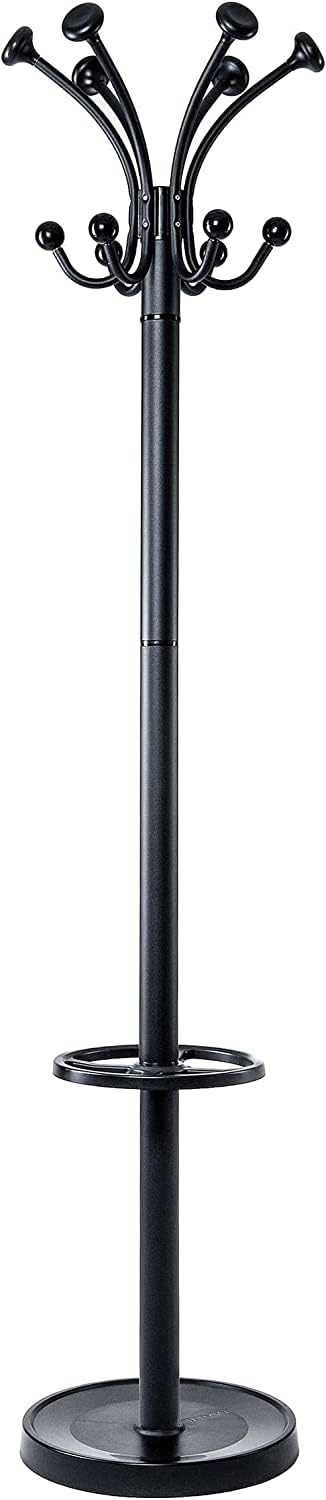 MAUL MAULnubis Coat Stand | Modern and Stable Standing Coat Rack for Private Use, Office and Reception Rooms | Sturdy Steel Clothes Rack for Jackets | Black