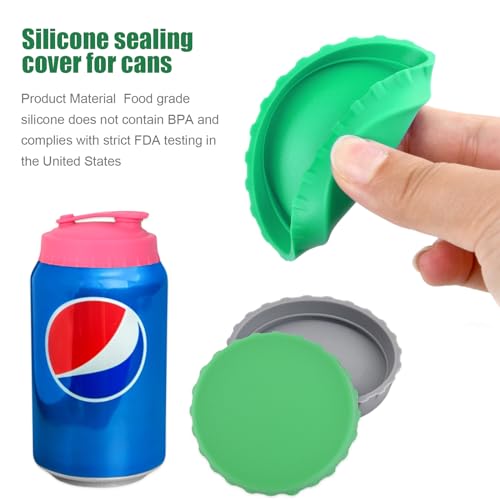 DEARBAG 6 Stück Bierdosen Abdeckung mit Silikon, Staubdicht und Auslaufsicher für Standard-Soda und Cola-Dosen (6 Farben), Wiederverwendbar