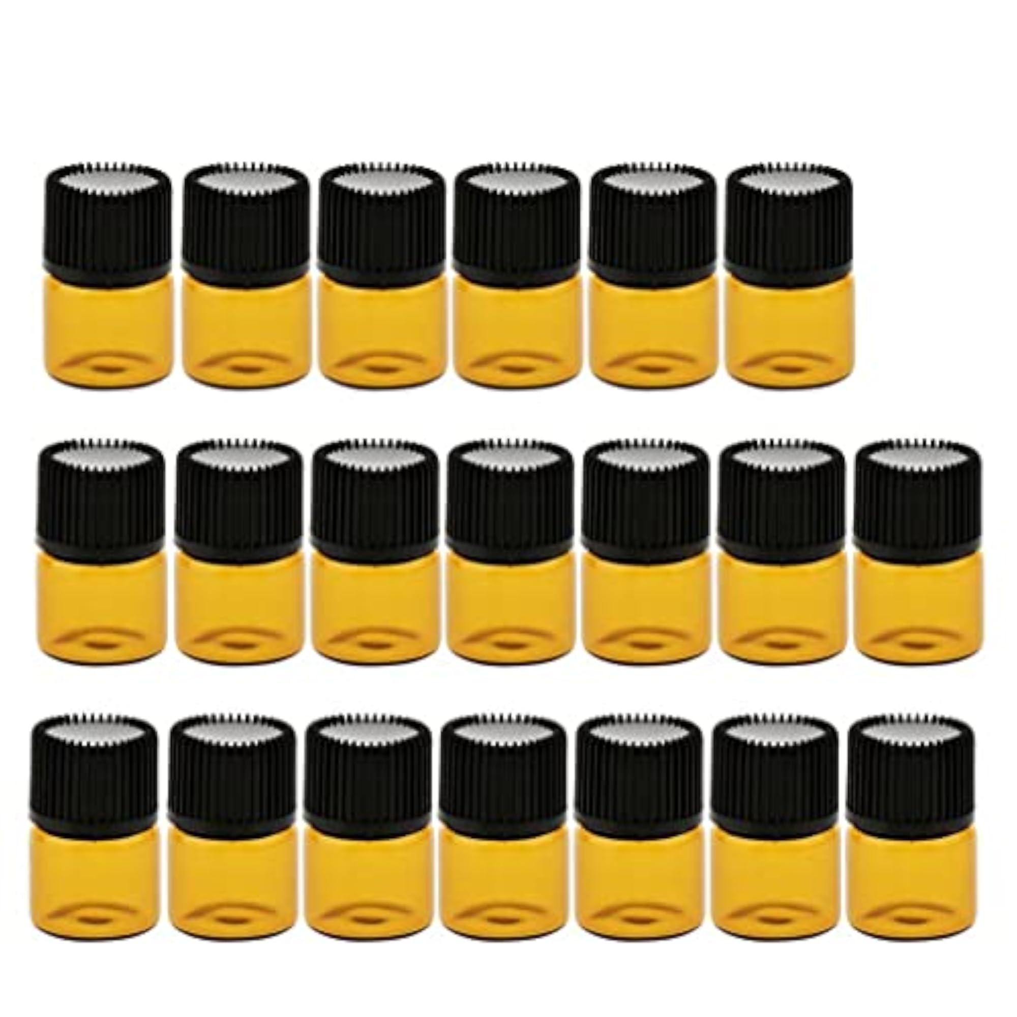 20pcs Empty Clear Glass Dram Bottles Vials, 1ml