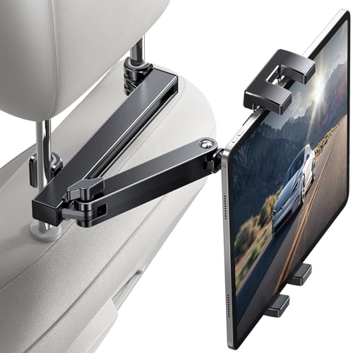Coolpow Car Headrest Tablet Mount, Stretchable Car Tablet Holder, Tablets Stand for Kids, for 4.7-12.9 Like iPad Pro, Air, Mini, Galaxy Tab S11
