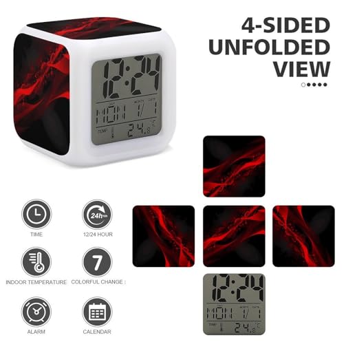 Despertador inteligente digital para evitar retrasos con pantalla LED y luz de noche relajante 4